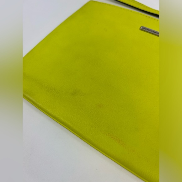 Rebecca Minkoff 'Milan' Stamp Collection Travel Leather Pouch (Neon Yellow) - Picture 3 of 5